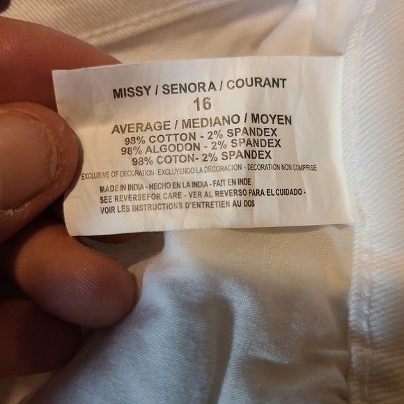 Gloria Vanderbilt white Jeans 16 Amanda skinny nwt - Picture 4 of 7